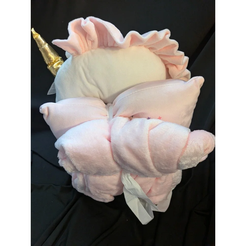 Unicorn 3 Piece Travel Set, 35x50 Blanket, 12x12 Pillow & Character Pillow
